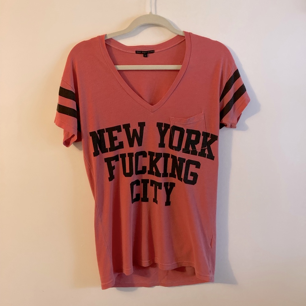Truly Madly Deeply Vintage Orange New York F*ing City Baseball Tee Size XS